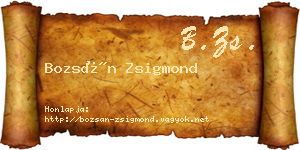 Bozsán Zsigmond névjegykártya