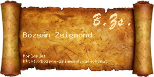 Bozsán Zsigmond névjegykártya